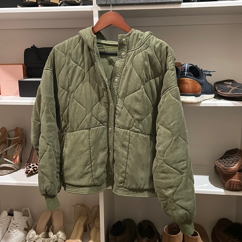BLANKNYC quilted olive green jacket